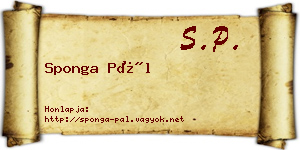 Sponga Pál névjegykártya