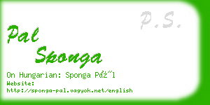 pal sponga business card